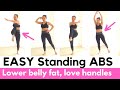 Lose lower belly fat standing workout, easy indoor steps to burn fat, beginner weight loss