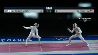Tokyo 2021 [T32] Itkin (USA) v Borodachev (RUS) | Olympic Fencing | Men's Foil Individual Highlight