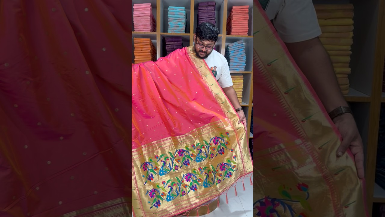 Peacock Pallu & Gold Zari Border Paithani Silk Saree
