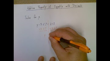 Algebra 1 - Additive Property of Equality with Decimals