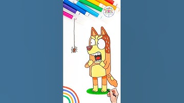 How to Draw Bluey | Draw Bluey Angry Chilli Easy Drawing 🌈 🐶 #bluey #draw #short #forkids #angry