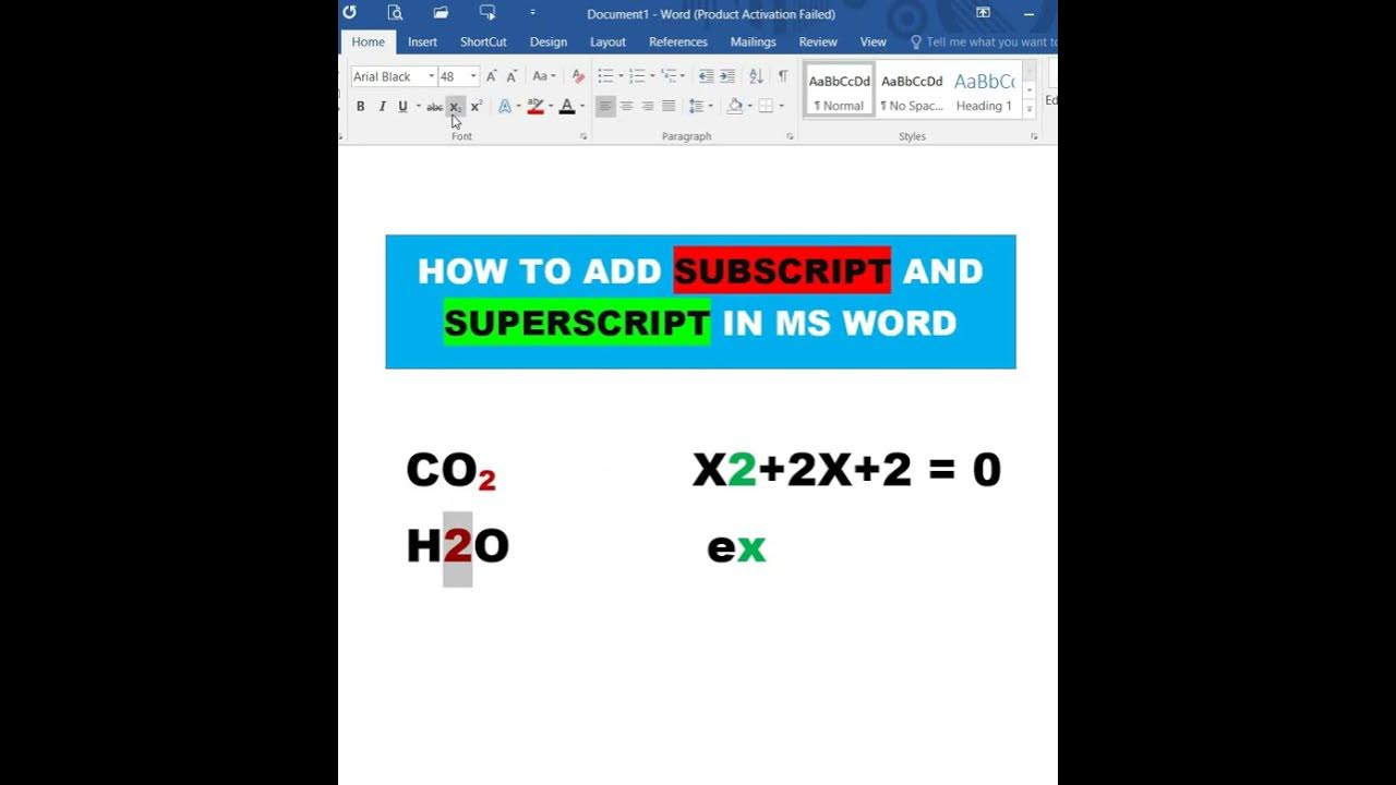 HOW TO ADD SUBSCRIPT AND SUPERSCRIPT IN MS II #techiskills #msword # ...