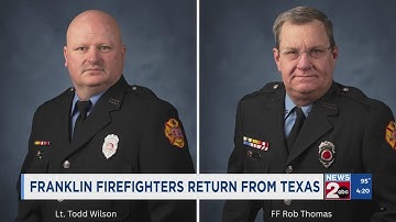 Tennessee firefighters return from deployment to Texas