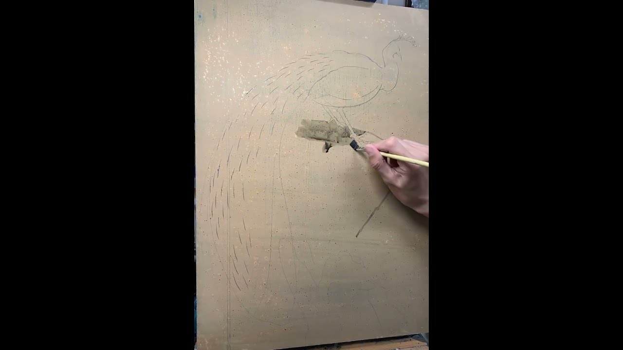 水墨画　孔雀 水墨画【孔雀】 | かず葉＊パステルアート/曼荼羅アート/数秘