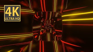 Abstract Background Video 4k VJ LOOP NEON Red Yellow Metallic Organic Tunnel Screensaver Visual ASMR