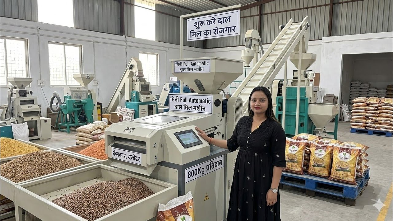मिनी दाल मिल मशीन, सभी तरह की दालें बनाओ //Mini Dal Mill Machine // Dal Mill Business 2026