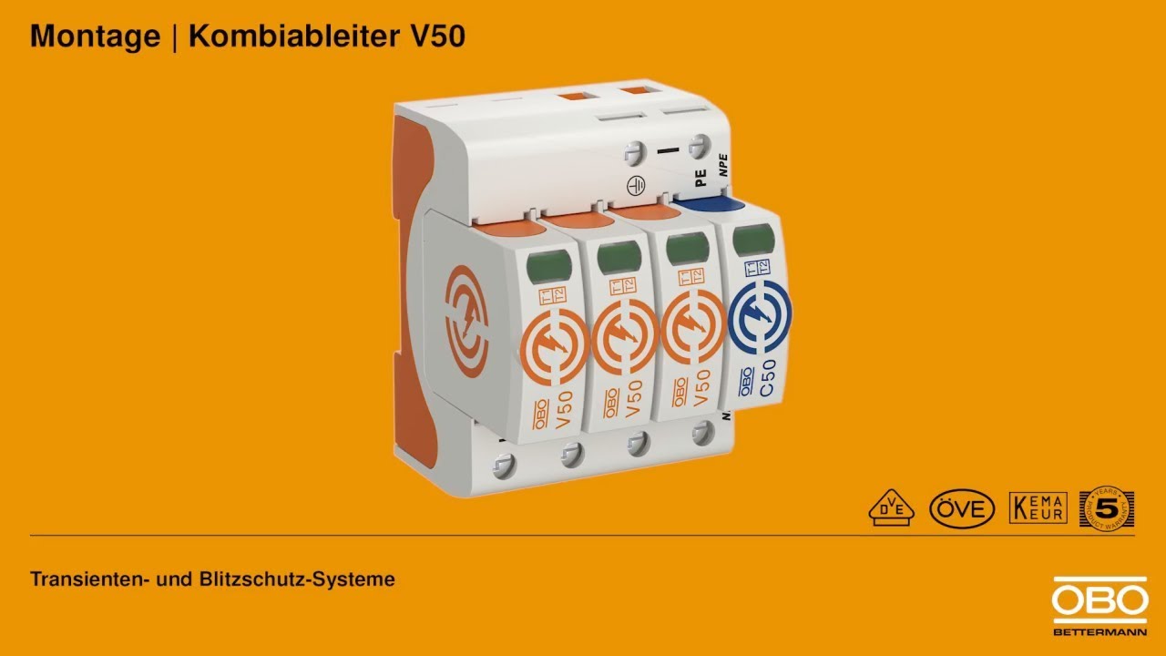 Montage Kombiableiter V50 Typ 1 2 Obo Bettermann Youtube
