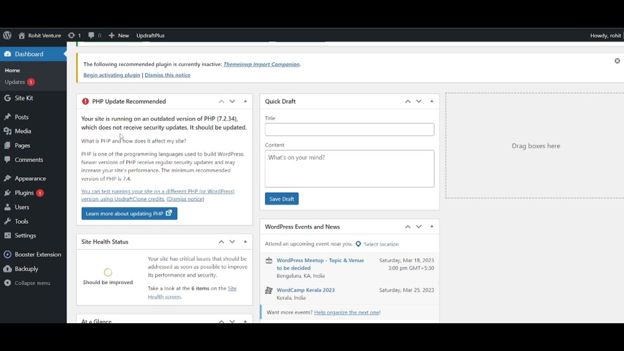 PHP Update Required / update PHP version in WordPress website - YouTube