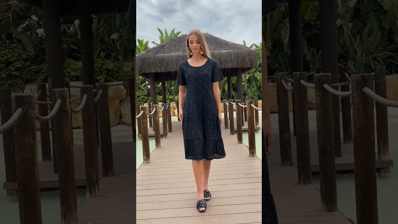 Шикарное ажурное платье из шитья 100% хлопок  22F 519/2C Fresh Cotton из новой коллекции Лето 2022