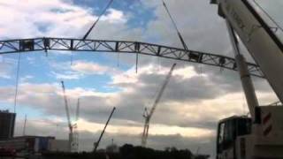Harrison Crane raising arches for Cavalia in Miami