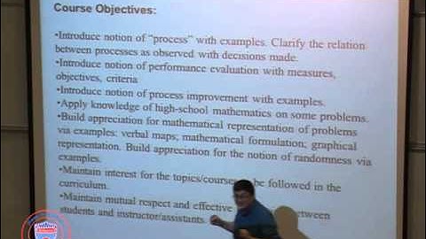IE-102 A Process Outlook for Industrial Engineering Lecture 01