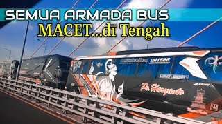 Puluhan Bus Terjebak di Jembatan SURAMADU Akibat Sekatan Covid-19