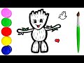 Baby Groot Zeichnen und Malen für Kinder