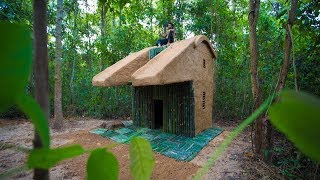 Jungle Survival: Build Bamboo Mud Slide Roof Villa by Ancient Skills