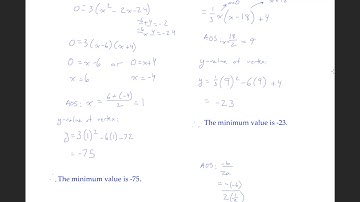 3.2 - Determining Maximum and Minimum Values of a Quadratic Function