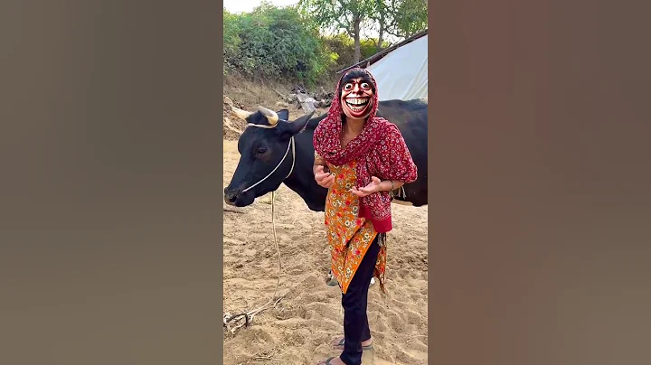 Mummy ko kya ho gya 😲😱 #shorts #ghost #cow #youtubeshorts