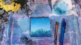 Blue Flower Field Speed Paint