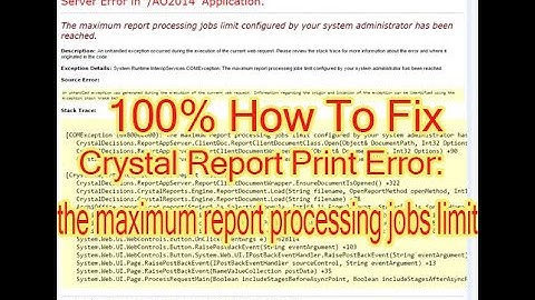 100% How to Fix ASP.NET Crystal Report