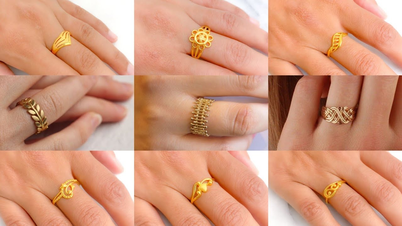 Simple Gold Ring Design | #Gold #Ring Designs For #Women | Diamond  #Engagement Gold Rings For Women - Yo… | Gold ring designs, Gold finger  rings, Gold rings fashion