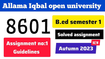 8601 solved assignment 1 autumn 2023 | Learn with AIOU