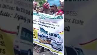 Commercial bus drivers protest over what they call double taxation from Agberos in PortHarcourt.