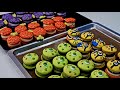 Character Macaron Making (Cheese, Blueberry, Vanilla oreo, Matcha nutella) - Korean street food