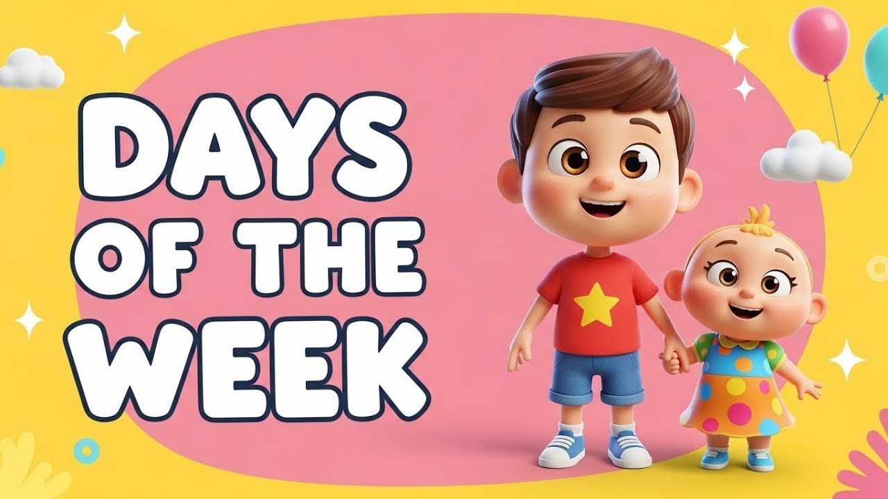 👉 Научите своих детей дням недели 🎵 | Веселая и простая обучающая песенка для детей