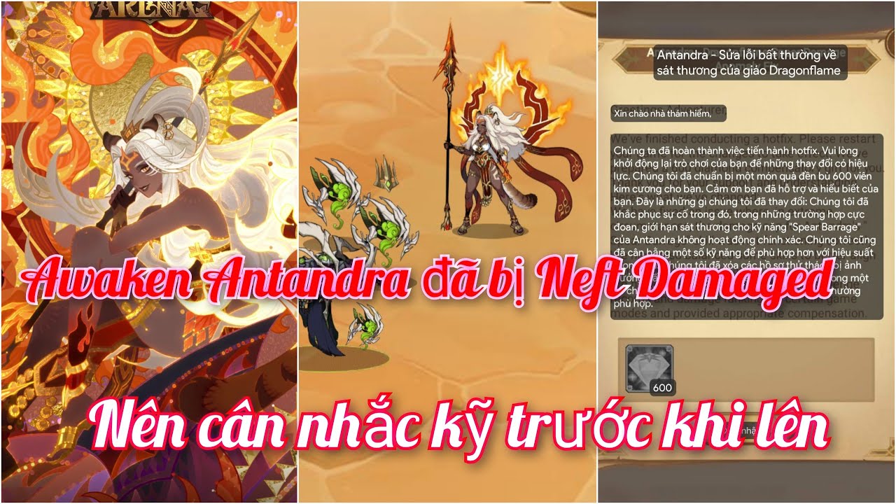 Afk Arena | Awaken Antandra lỗi damaged đã bị điều chỉnh giảm sức mạnh ...