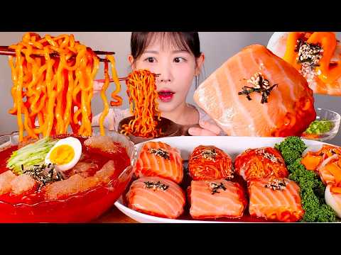 SNS 핫 메뉴 불닭 레시피 3종🔥 불닭냉면, 연어 불닭쌈, 불닭 양파쌈 먹방 Buldak Cold Noodles [eating show] mukbang korean food