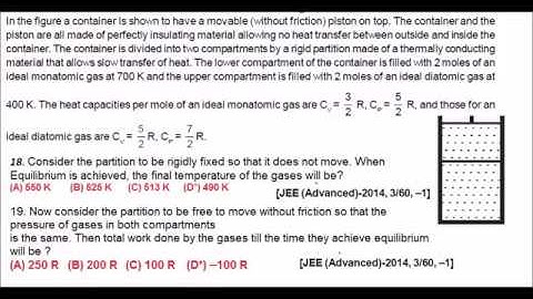 IIT JEE ADVANCED 2014 (THERMODYANAMIC)