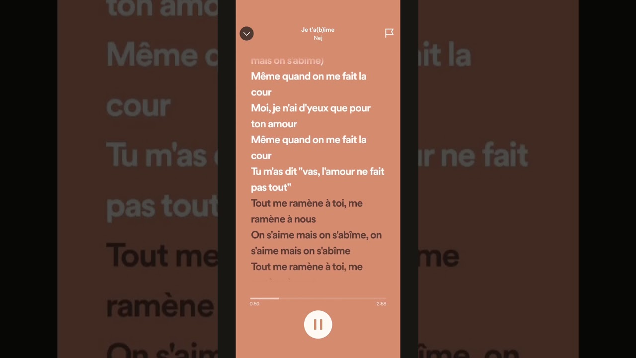 Speed up Nej on s’aime et on s’abîme
