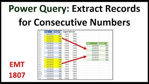 Extract Records with Consecutive Numbers – Power Query Group By GroupKind.Local. EMT 1807