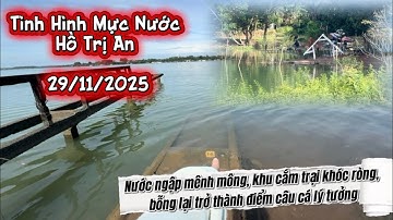NƯỚC HỒ TRỊ AN DÂNG CAO NUỐT CHỬNG KHU CẮM TRẠI, NGẬP CẢ VƯỜN TRÀM GẦN MẶT ĐƯỜNG LỘ - OVEB2040