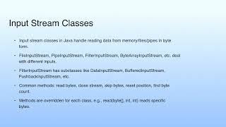 Input Stream Classes | Lecture 30: I-O Stream-I