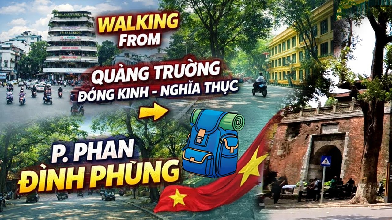 Walking from to Quảng trường Đông Kinh - Nghĩa Thúc to P. Phan Đình Phùng in Hanoi, Vietnam