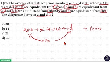 The average of 4 distinct prime numbers a, b, c, d is 35. a and d are equidistant from 36 and b and