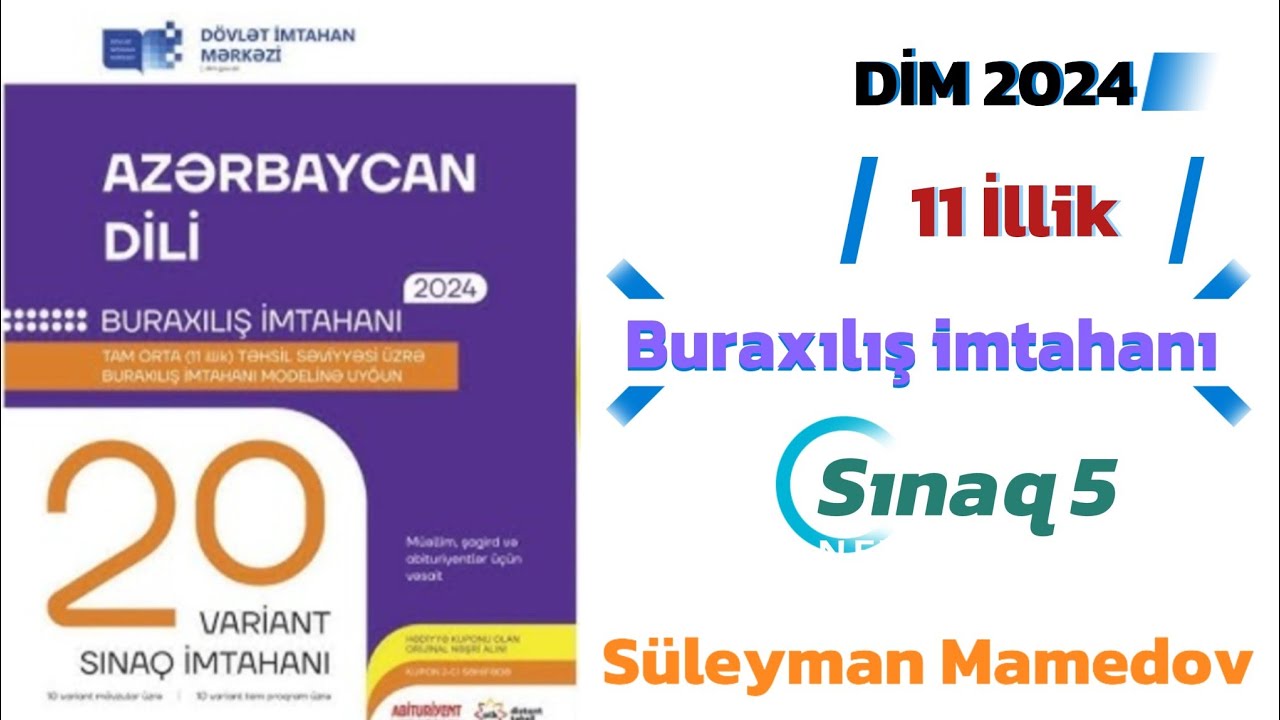 AZƏRBAYCAN DILI. BURAXILIŞ DİM 20 SINAQ (BURAXILIŞA DƏSTƏK.SINAQ 5)
