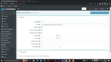 nopCommerce - Managing Polls