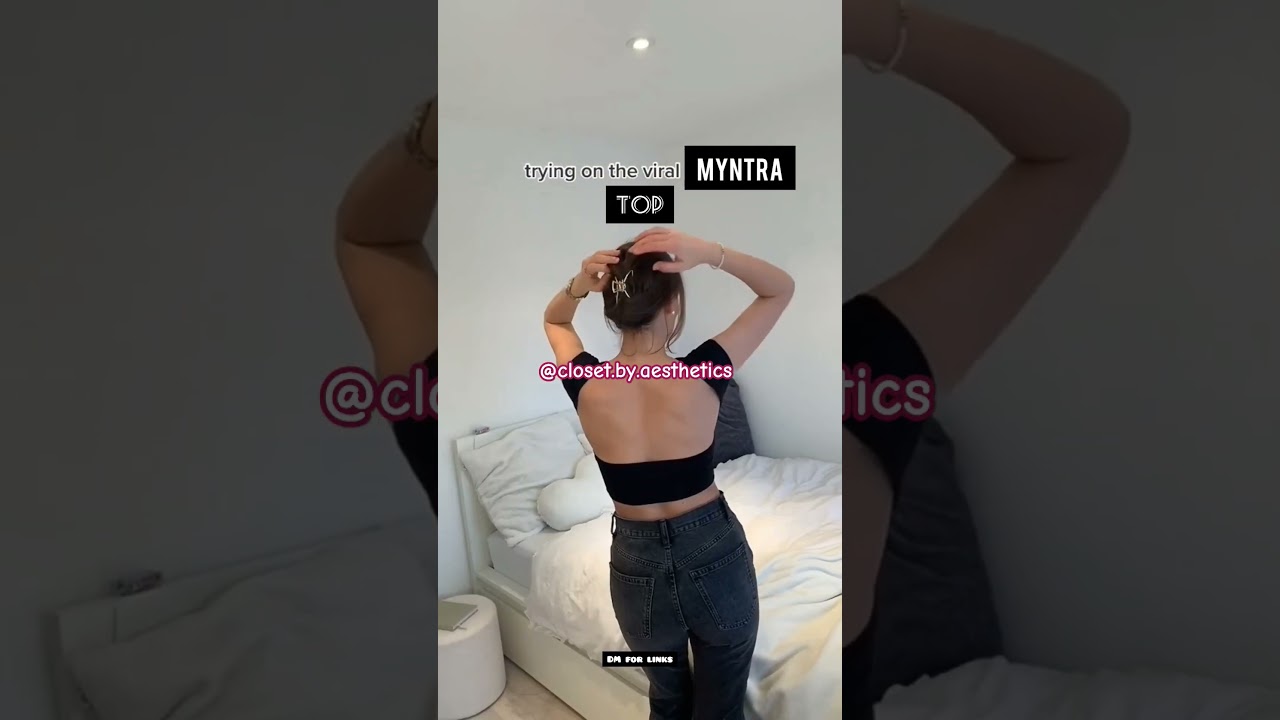 myntra black backless top 