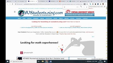 Mth 603 Grand Quiz Live Solution - Virtual University- BY VR-2020