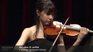 Rio Arai performs Kreislers Tambourin Chinois