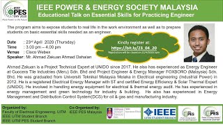 🔴 Essential Skills for Practicing Engineer | IEEE PES Day 2020 Webinar Series by IEEE PES Malaysia screenshot 2