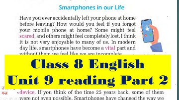 Klas 8 Engels Eenheid 9 Lezen 2 met alle oefeningen/Smartphones in ons leven/Lezen Deel 2