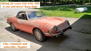 WILL IT RUN? BARN FIND SITTING 22 YEARS - 1972 FIAT 850 SPORT CONVERTIBLE