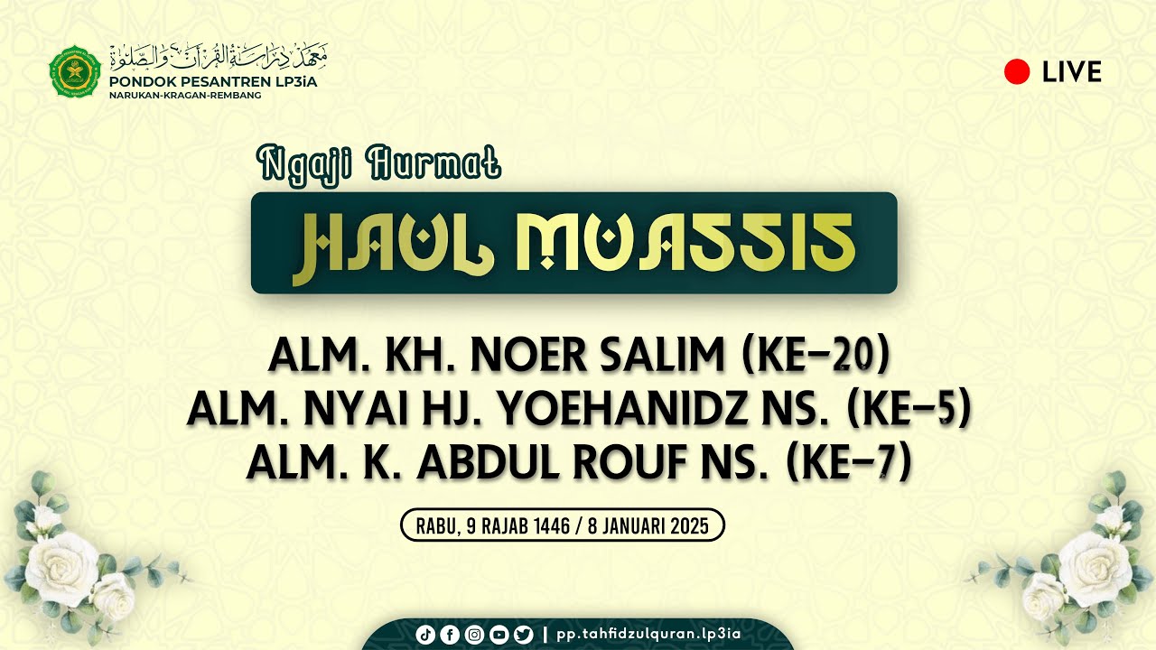 (LIVE) Ngaji Hormat Haul Muassis  II Rabu, 8 Januari 2025 (Audio Only)