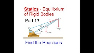 How to Find the Reactions at the Supports of the Crane Static Equilibrium of Rigid Bodies Problem 13