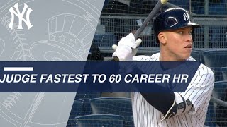 Judge becomes fastest to reach 60 career HRs