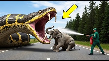 🐘 Heroic Rescue Team Saves Baby Elephant from Giant Python Attack in the Jungle