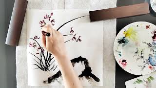 Handpainted Original Chinese Traditional Painting Orchid