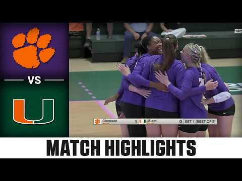 Clemson vs. Miami Match Highlights | 2026 ACC Volleyball